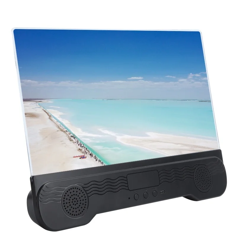 Lente d'ingrandimento per schermo per telefono cellulare da 14 pollici con staffa di supporto per amplificatore video per altoparlante Bluetooth