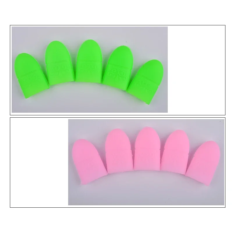 5Pcs/Set UV Gel Polish Remover Warp Nail Tips Silicone Soak Off Cap Clip Reusable Manicure Cleaning Varnish Kits Accessory Tools