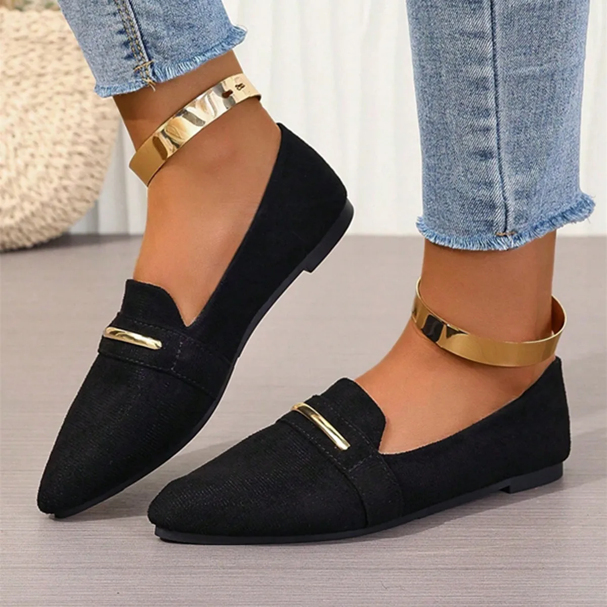 Loafers Wohnungen Spitz Casual Frauen Schuhe Neue Bequeme Walking Mujer Zapatos: Tragen-wider – Detail 8