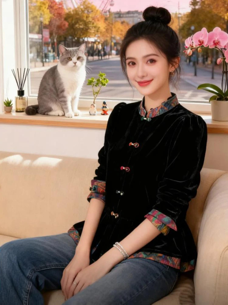 

Ele New Chinese Sle Women's Jaet Autumn Winter Faionable Versatile Quali Design Sense Top Warmth ort Coat