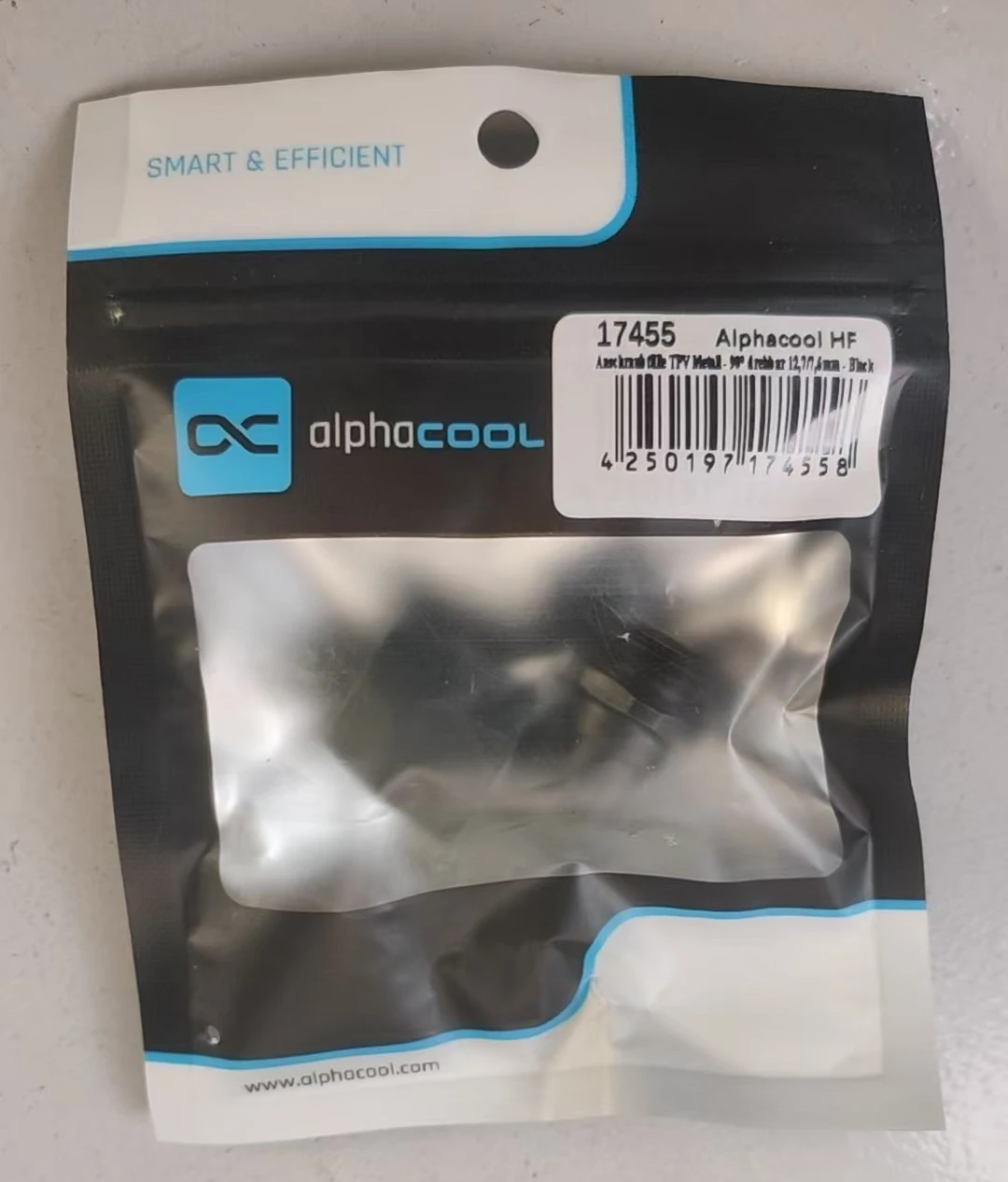 Alphacool HF Compression Screw On Sleeve TPV Metal 90° Rotatable 12.7/7.6mm Fittings Hose Tube Connector ,Black