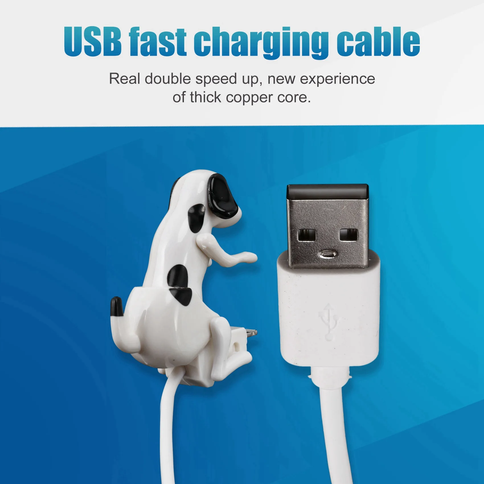 

#076F For iPhone Fast Charger Cable Humping Dog 1.2M Charging Cable White (white)
