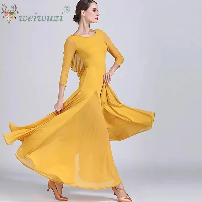 Green Modern Dance Dress Women Ladies Ballroom Dance Dress Professional Waltz Rumba Samba Performance Dance Dress Costumes