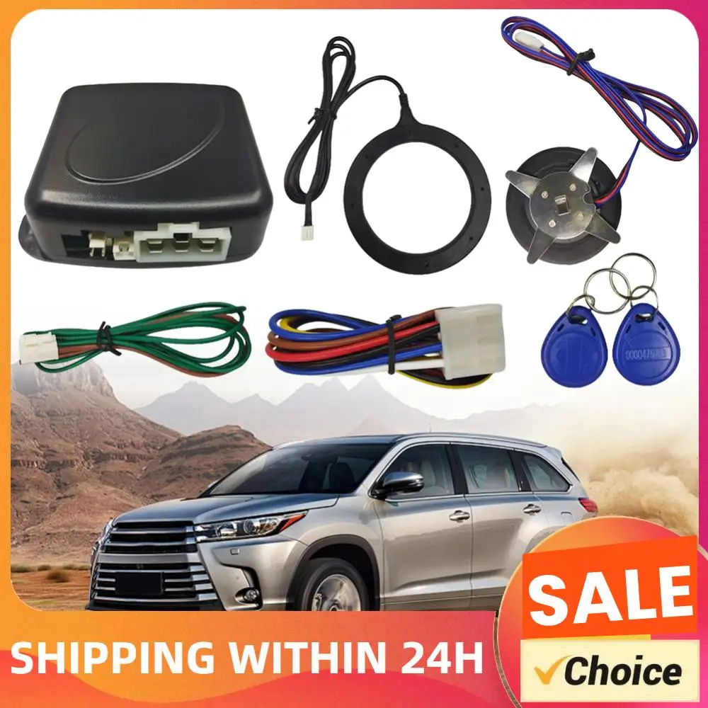 

Система бесключевого запуска двигателя 12В с RFID-кнопкой, кнопкой запуска двигателя, комплект кнопок для автоматического запуска, система защиты от угона