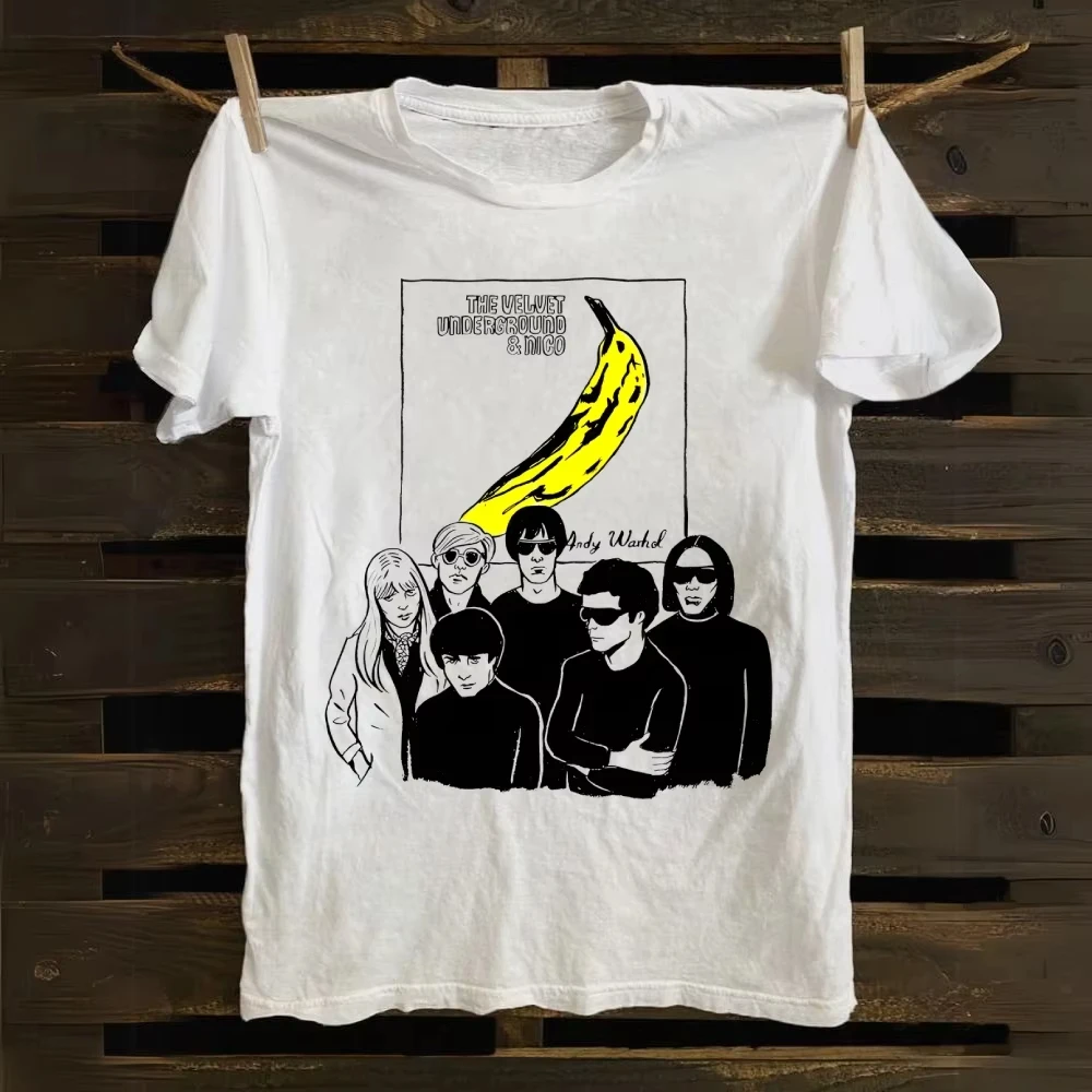 The Velvet Underground Classic Poster Print Short Sleeve Rock Punk T-shirt Casual Round Neck Streetwear Unisex shirt Vintage Tee