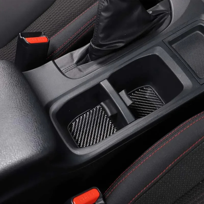 For Subaru WRX/Levorg 2021-2026 Soft Carbon Fiber Car Center Console Cup Holder Non-Slip Groove Mat Car Accessories