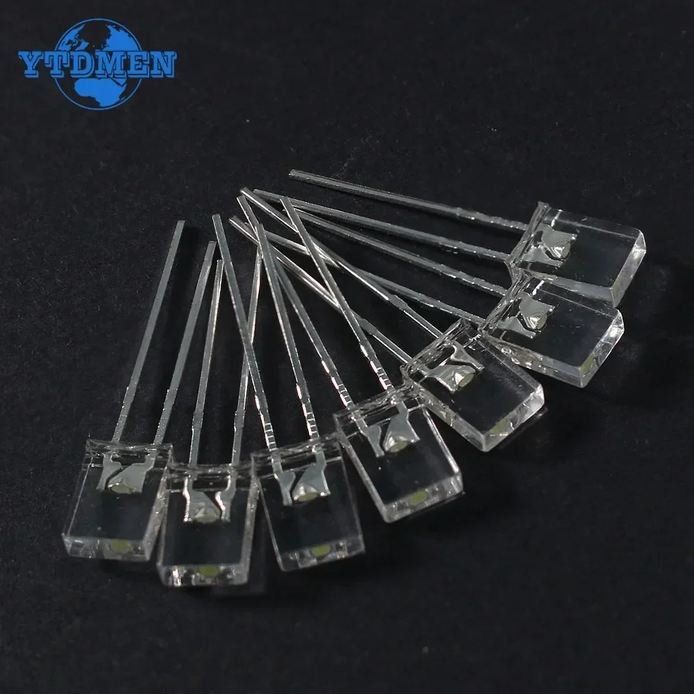100PCS 2x5x7 LED Diodes Square Transparent Light Emitting Diode Lamp White Red Yellow Blue Green Electronic Luminescent Products