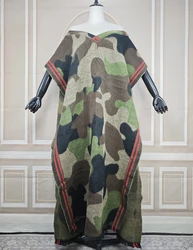 Winter 2024 New Fashion Women Camouflage Poncho Free size African Lady Open Side Long Cloak Thick Loose Abaya For Party