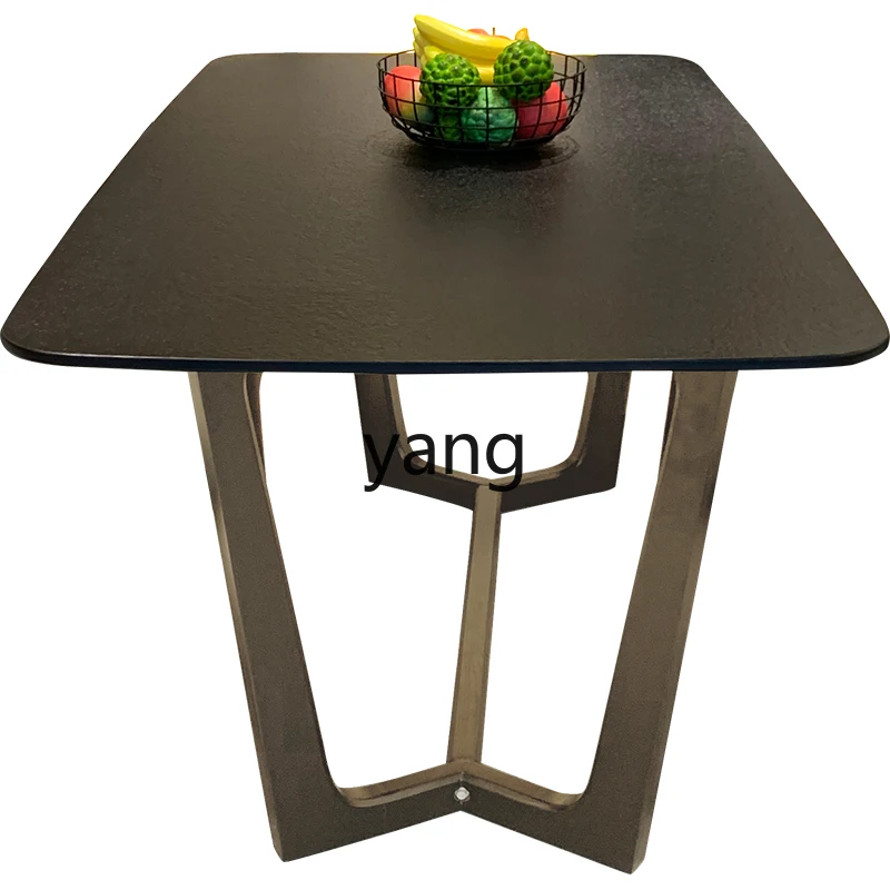 

XYY dining table solid wood black marble dining table and chairs combination modern simple rectangle