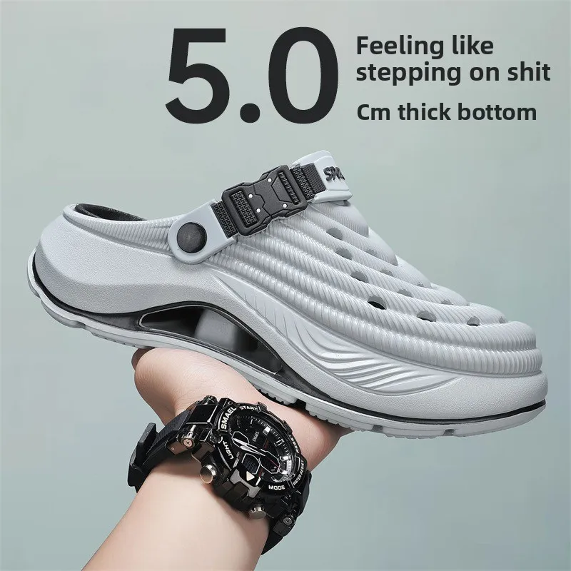 Sommerliche Atmungsaktive Lochschuhe, Rutschfeste Ein-Pedal-Sandalen für Paare, Outdoor-Fahr- und Strandsportsandalen mit Weicher Sohle