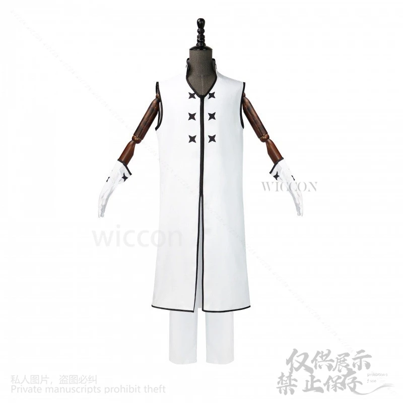 Anime sieben Todsünden Meliodas Cosplay Kostüm Drachen von Zorn Perücke weiß ärmellose Uniform Robe Mann Frau Halloween Anzug