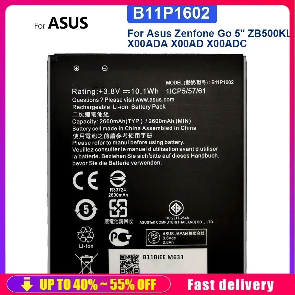 Replacement Mobile Phone Batteries 2600mAh For Asus Zenfone Go 5