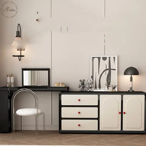 라이트 미러 메이크업 테이블 드레싱 세트, 가슴 서랍 의자, 보관 콘솔, 코너 책상, 침실 가구