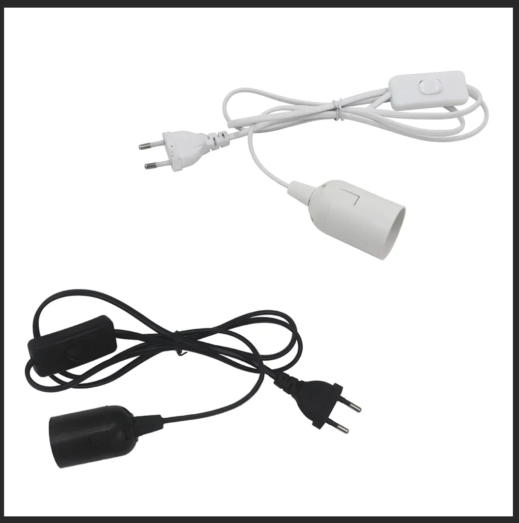 E27 Lamp Bases Pendant Lights 1.8m Power Cord Cable EU/US Plug Adapter With Switch Wire For Socket Hold
