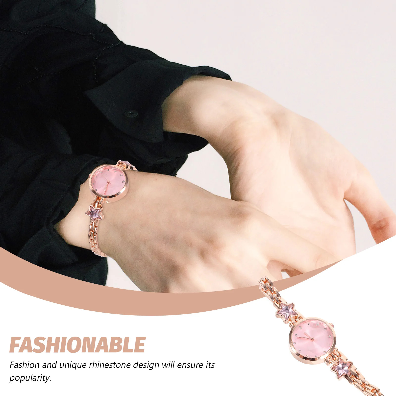 Fashion Women Watch Quartz Wristwatch Delicate Waterproof Accessories Precise Timekeeping Rhinestone Design Long Lasting Durable