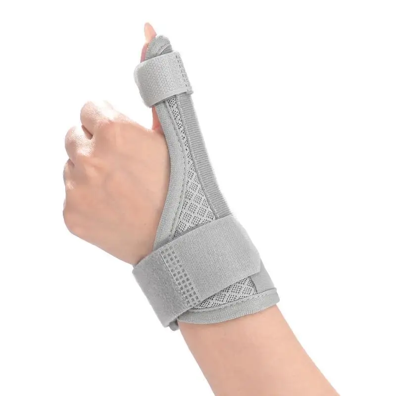 Thumb Support Wrist Guard Polyester Adjustable Grey Black Immobilizer Brace Protective Gear for  Home Use