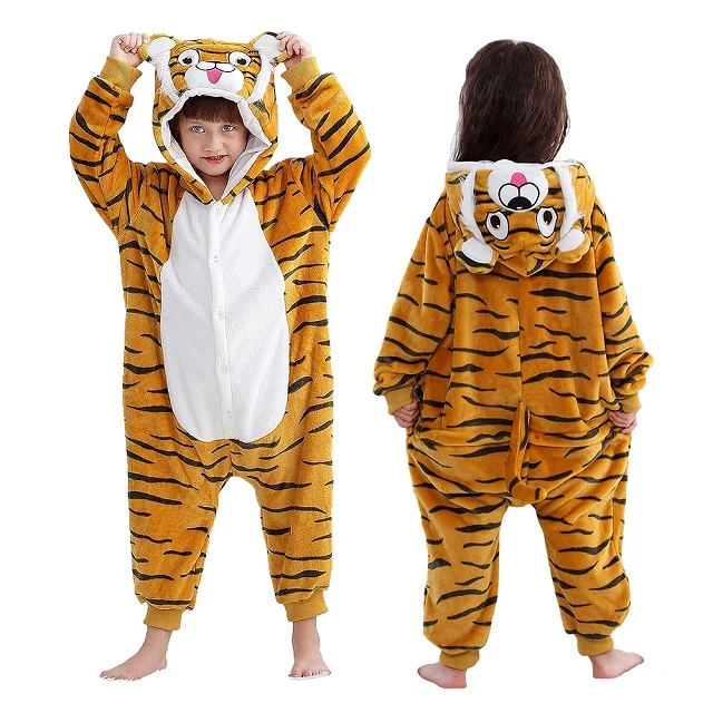 Onesie Pyjama Enfant Animaux Cosplay - Combinaison Chaud Confortable 4-12 Ans Pour Carnaval Et Noël
