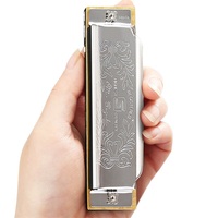 Folkmaster Blues Harmonica Standard Key Of C Key 10-Hole 20 Tones Diatonic Blues Gaita Harmonica Musical Gift For Beginner
