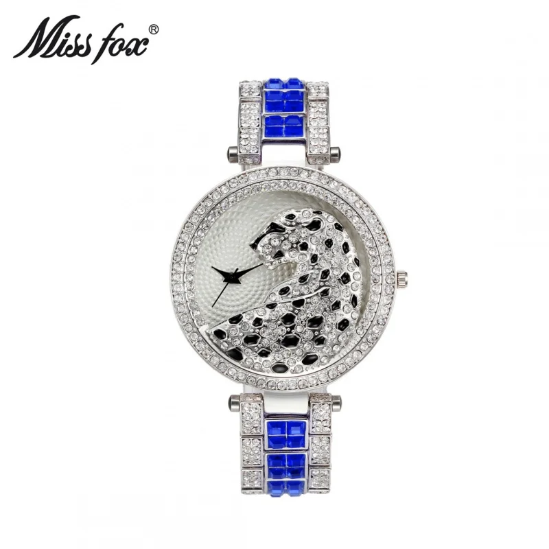 Official brand of free shippingHot Sale Quartz Watch Alloy round Waterproof European Fashion Leopard Full DiamondExquisite women