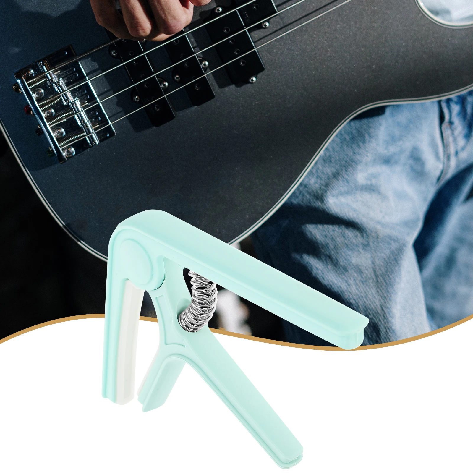 

2pcs Guitar Capo Accessories Green Anti Slip for Acoustic Guitar Ukulele Tuner Clip Plastic Durable Easy Use Gift