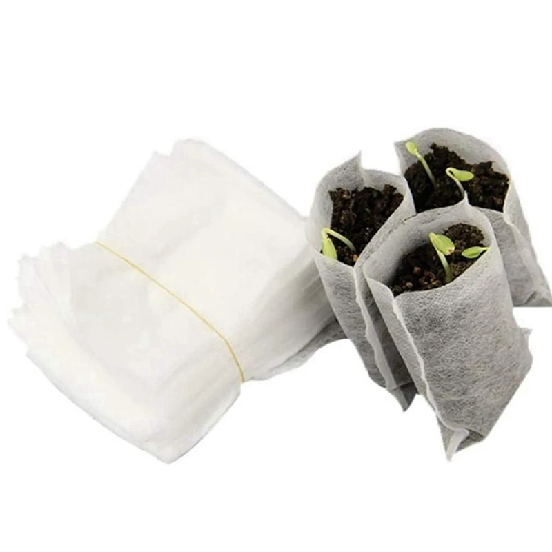 800 Pcs Seeding Bags Small Plant Grow Bags Non-Woven Seedling Raising Pots Gardening Supply For Home Garden