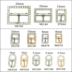 New alloy multi size diamond belt buckle rectangular sun shaped buckle diamond inlaid women's sandals oval buckle