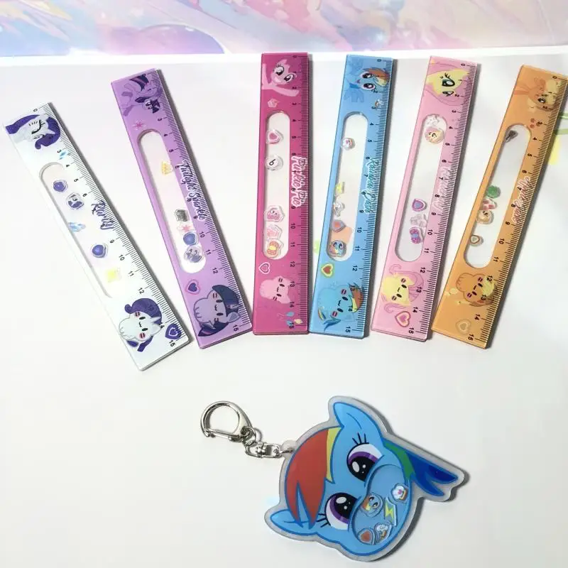 2024 Cartoon Kawaii Cute My Little Pony Ruler Student 15Cm Acrylic Study Drawing Tools Cute Girl Birthday Gift For Girlfriend