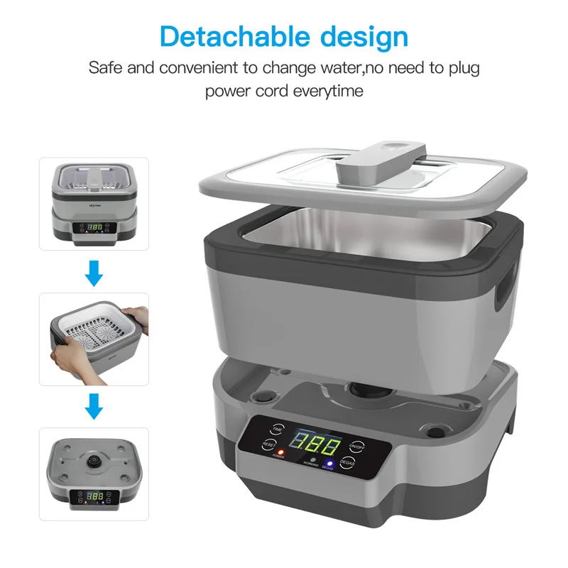 1.2L Ultrasonic Nail Tools Cleaner Detachable Design Digital Ultrasonic Cleaner for Oral Tools Beauty Tools