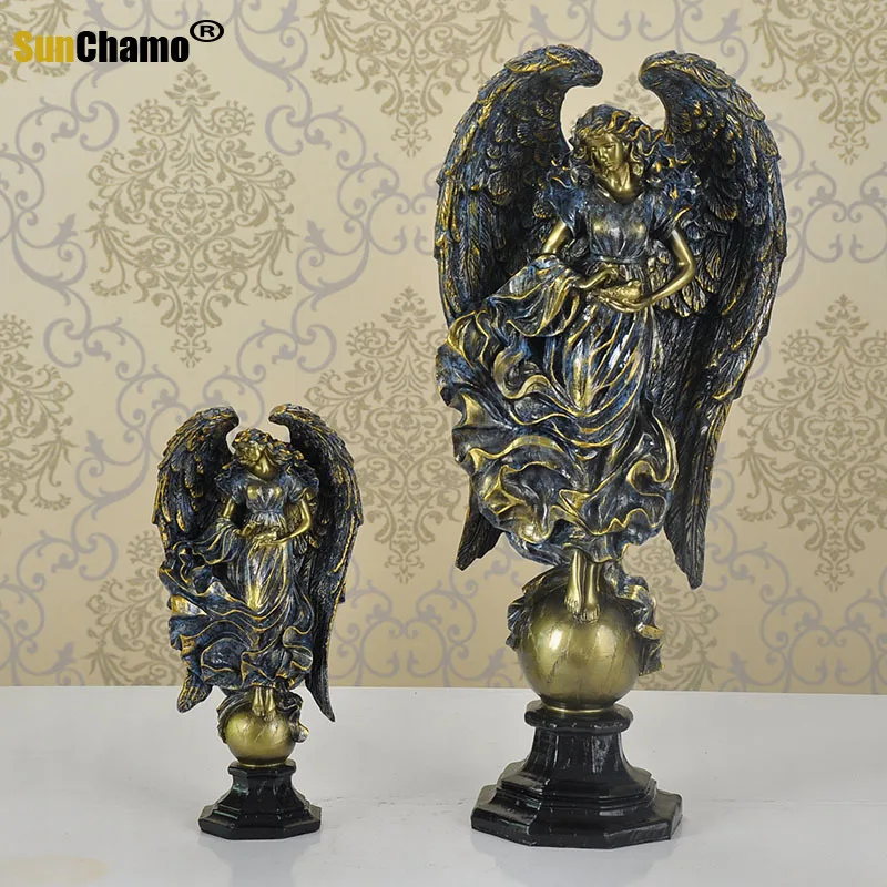 

Ретро Статуэтка богини победы ангела талисман искусство скульптура из смолы искусство и Рукоделие украшение для дома аксессуары украшения для гостиной