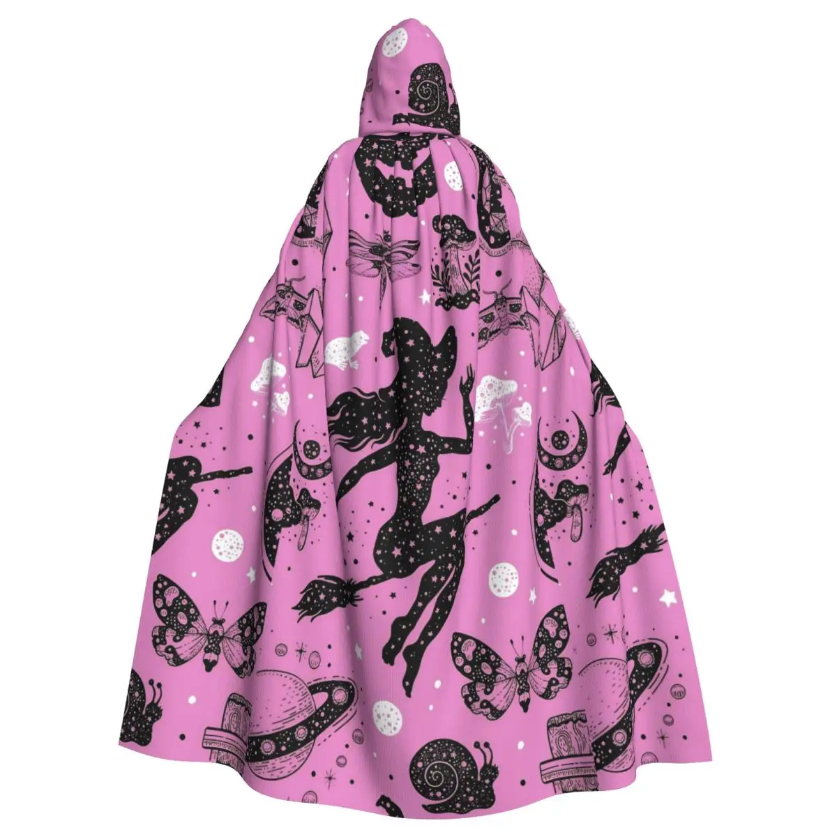 Aldult Halloween Gothcore Cloak with Hood Witchy Cross Grim Reaper Robe Costume for Party