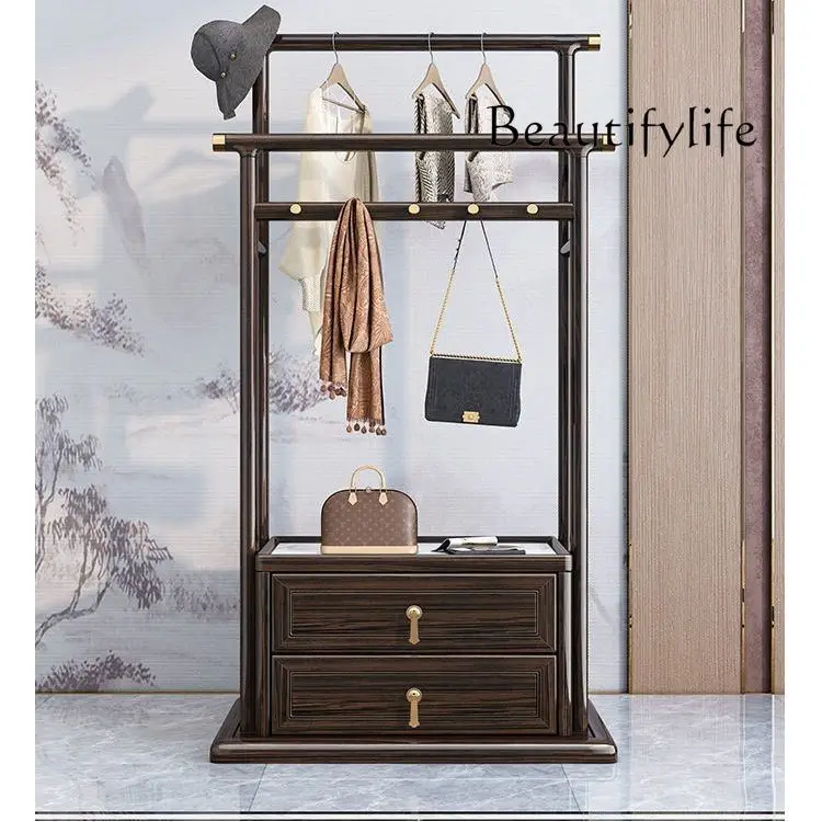 

Solid wood coat rack new Chinese-style bedroom floor-to-ceiling home living room furniture designer high-end