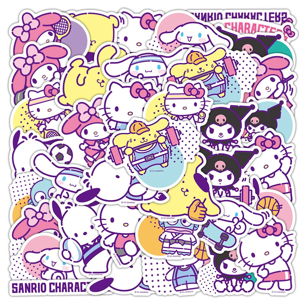 Autocollants Sanrio de dessin animé mignons, Cinnamoroll My Melody Kuromi, autocollant de décoration, étanche, papeterie DIY, journal, téléphone, 10/30/50 pièces