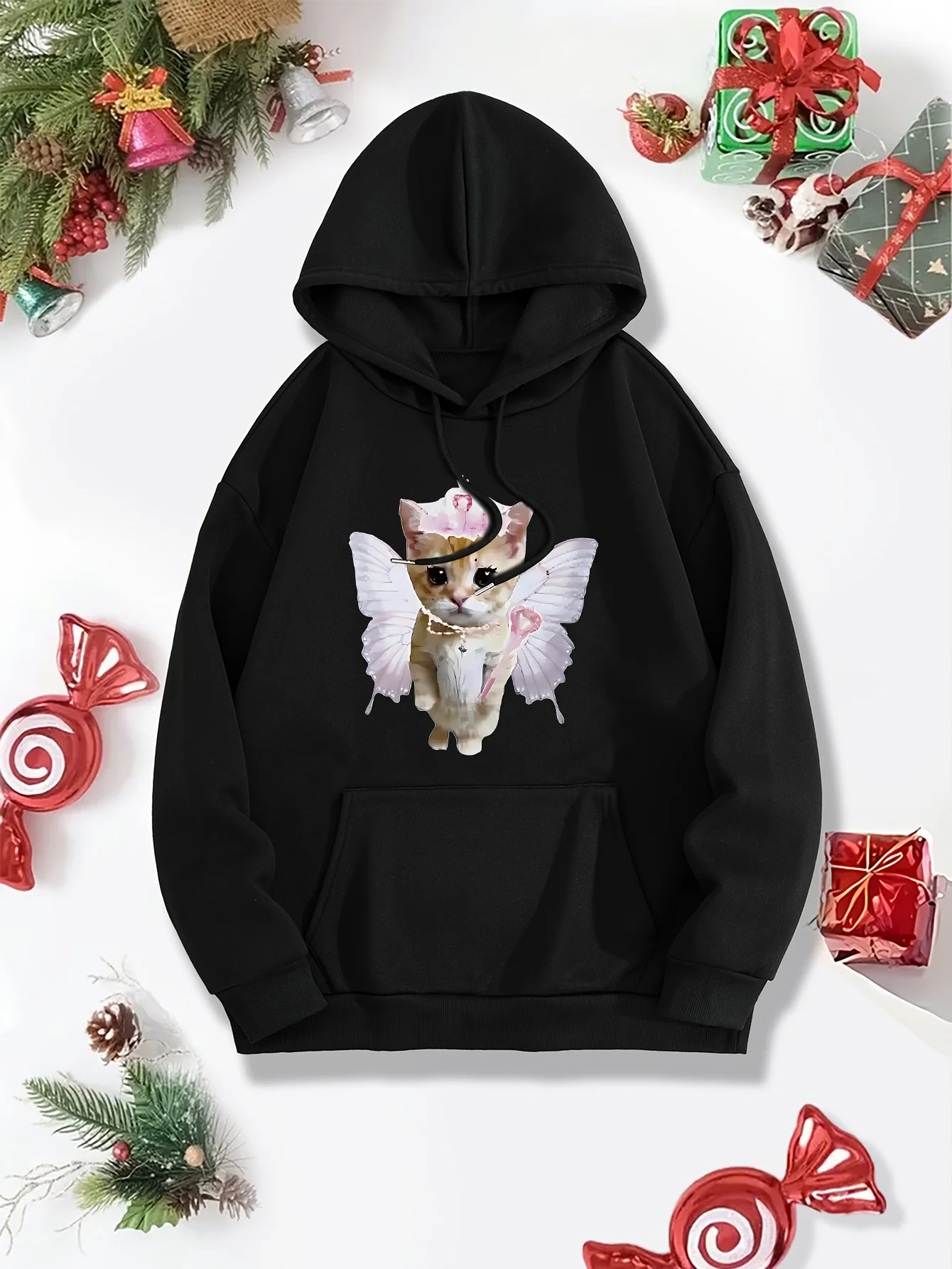 

Cat Graphic Printing Autumn and Winter Cotton Men's and Women's Hoodies Casual Outdoor Street Sports Training Brand Trend