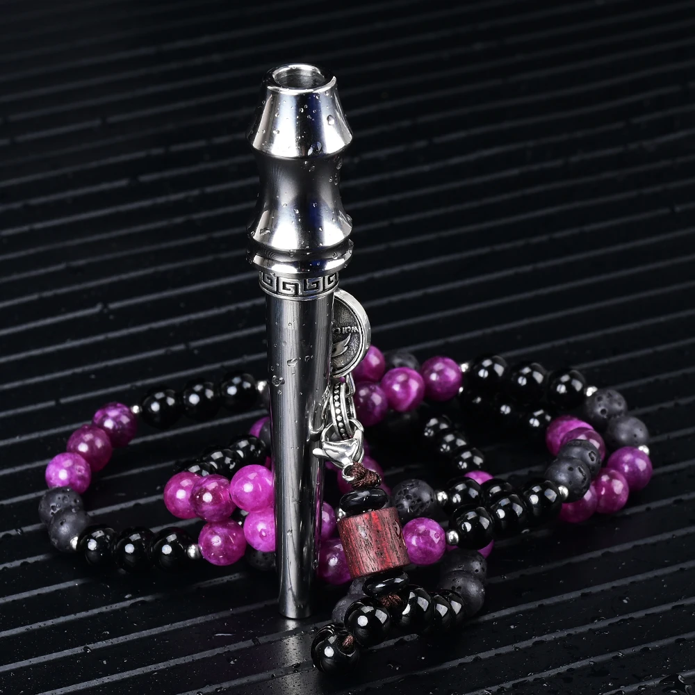

Wolfcoolvape Premium Arabic Hookah Titanium Alloy Mouthpiece and Exclusive Stone Bead Chain for the Discerning Hookah Enthusiast