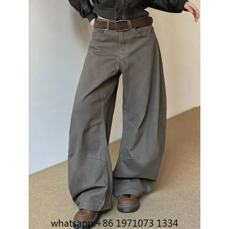 Vintage Wide Leg Pants Women's Clothes Streetwear Fashion Y2k Jeans 2025 New Bottoms Casual Denim Trousers Korean Pantalon Femme