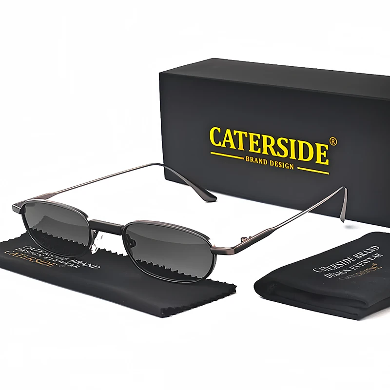 CATERSIDE Herren Hip-Hop-Sonnenbrille, Premium-Metall, kleiner Rahmen, Damen-Reise-, Business-, Party-, Urlaubsgeschenk, Dekorative Brille, UV400 – Detail 23