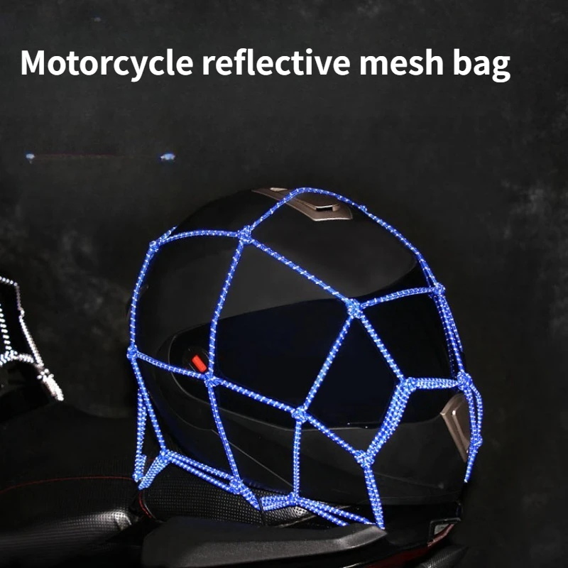 Motorcycle Luggage  Helmet  Pocket Fuel Tank Mesh Bag Sundries Strap Elastic Mesh Pocket Rear Night Reflective Mesh Rope