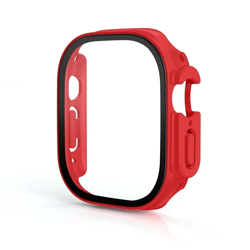 HD gehärtetes Glas + Hülle für Apple Watch Ultra 3/2/1 49 mm PC-Stoßstange + Displayschutzfolie Abdeckung iWatch Serie Ultra 3 49 mm Zubehör