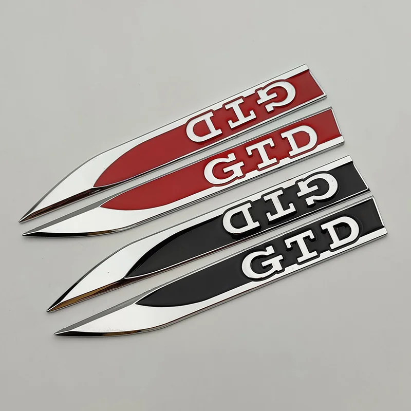 3D Metal Red Black Logo Emblem Car Fender Badge Decal Sticker Accessories