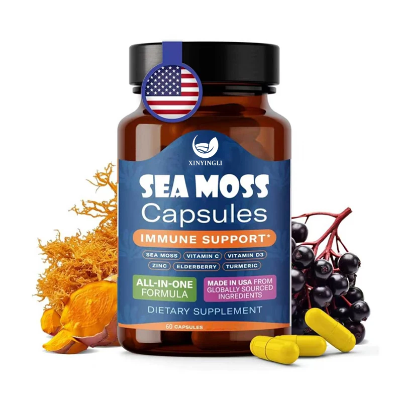 

Seaweed Capsules - Immune Support, Seaweed, Vitamin C, D3, Elderberry, Zinc, Turmeric, Astragalus membranaceus