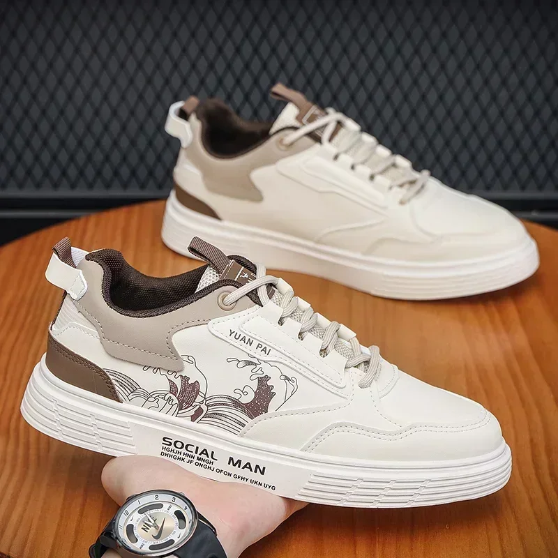 Skórzane buty męskie oddychające męskie skórzane buty codzienne Zapatos Hombre Casual Sapatos Masculinos męskie sneakersy