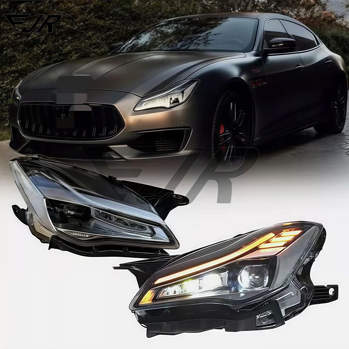 

Для Maserati Quattroporte светодиодные фары 2014-2017, обновление 2022, старый и новый автомобильный передний фонарь Plug and Play, указатель поворота