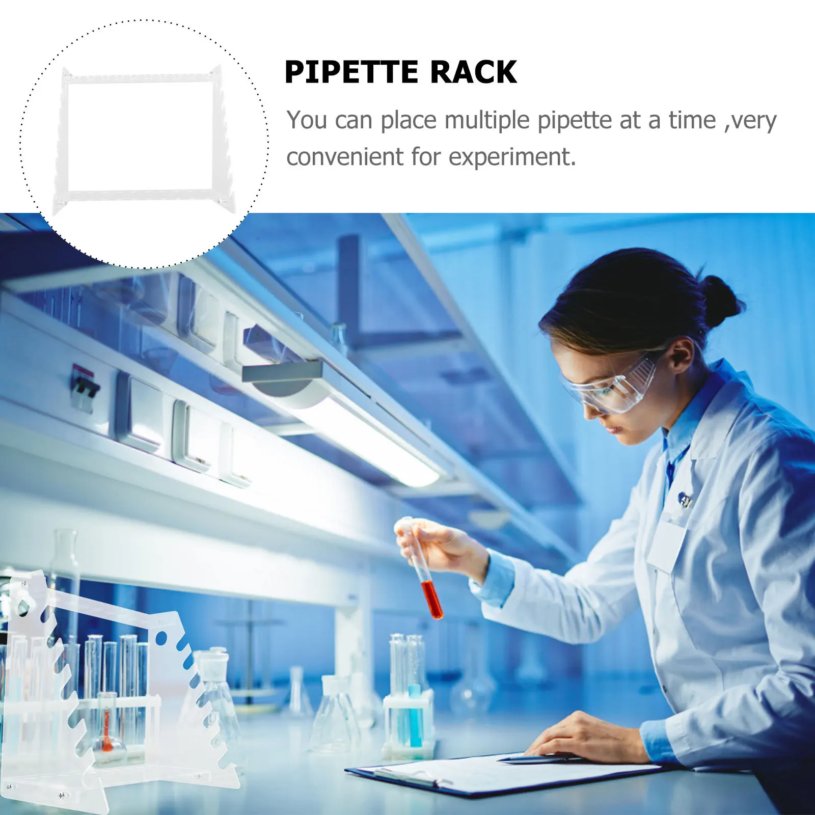 

Pipette Holder Test Tube Stand Laboratory Rack Equipment Trapezoid Organic Glass Bracket