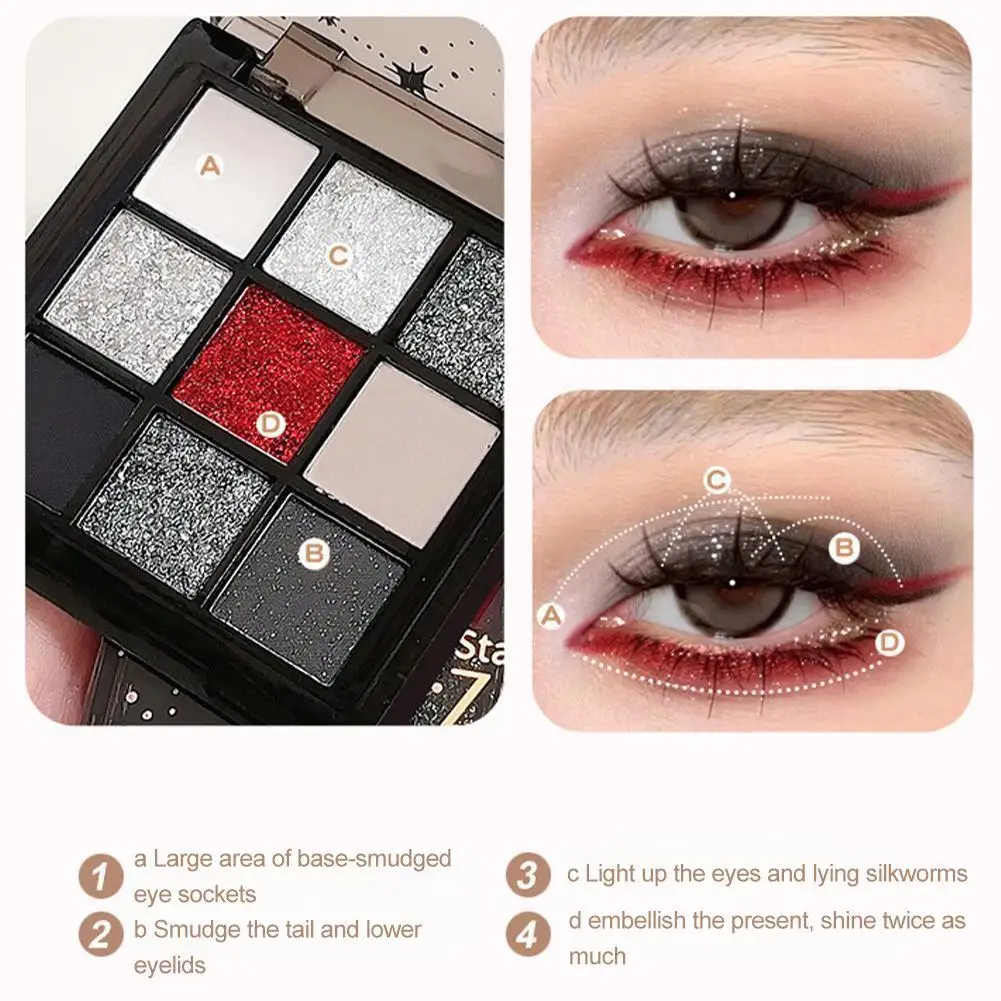 9colors Eyeshadow Palette Rose Pink Nude Brown Low Saturation Pearly Matte Glitter Eye Shadow Long-lasting Eye Makeup