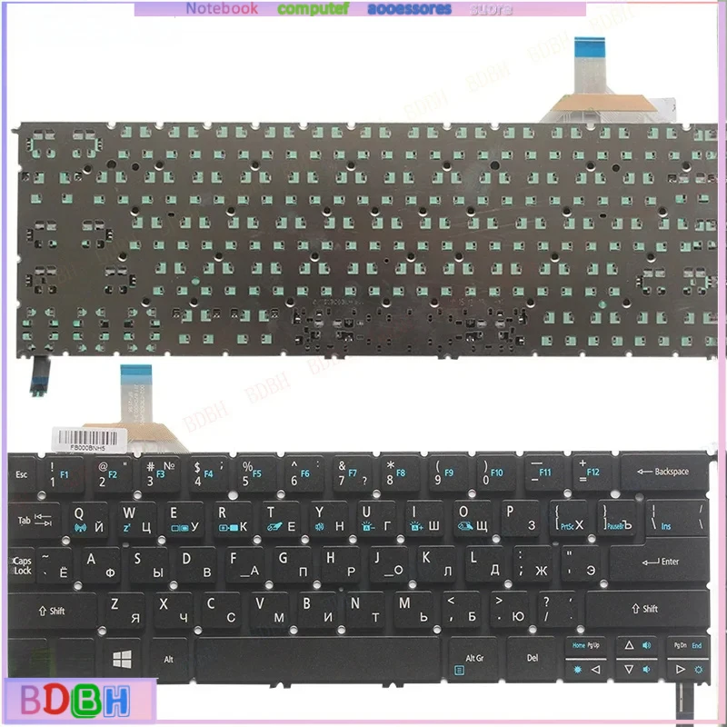 ZQ NEW Russian laptop keyboard FOR ACER Aspire S7 S7-391 S7-392 MS2364 RU keyboard with backlight
