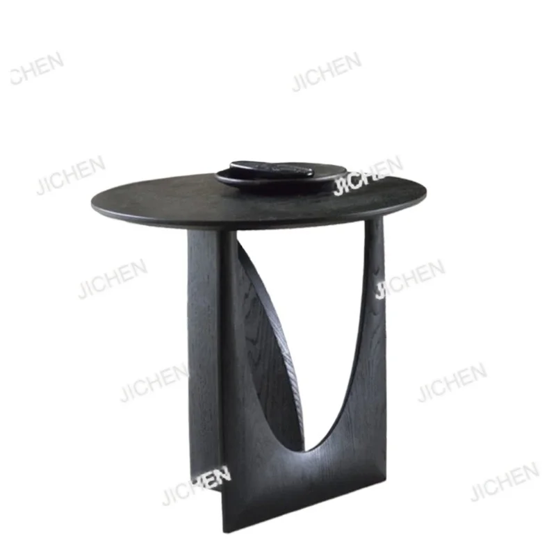 

Vintage Wabi-Sabi Coffee Table, Solid Wood Small Bedside Table, Nordic Living Room Organizer, Minimalist Sofa Side Table