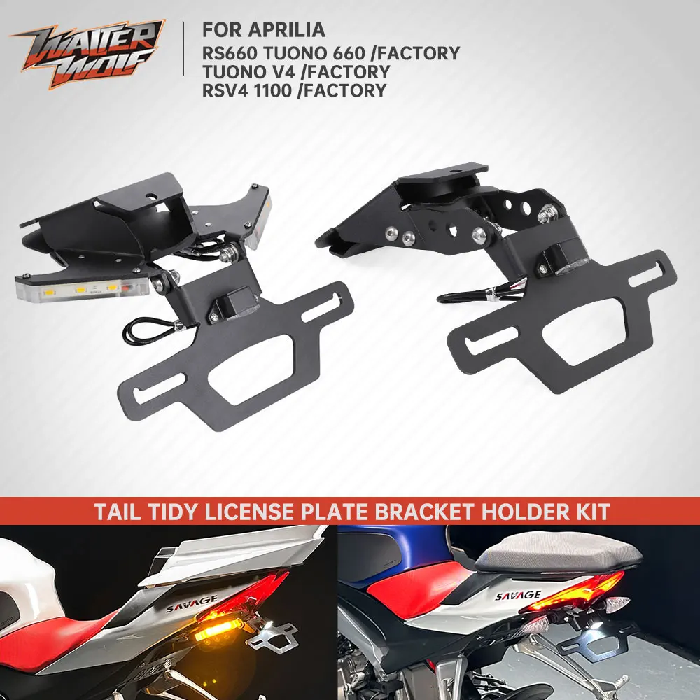 

For Aprilia RS660 Tuono 660 V4 Adjustable License Plate Holder Foldable Registration Frame Bracket RSV4 1100 20-25 Tail Tidy Kit