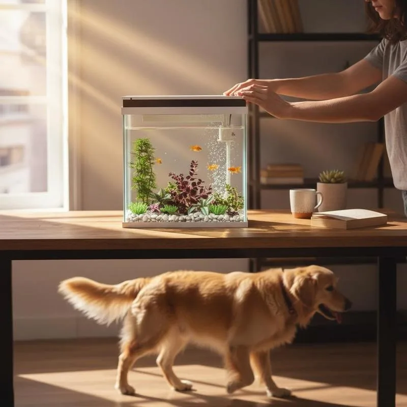 Komplettset kleines Aquarium Weiß Glasbecken mit LED-Beleuchtung, Wasserpumpe und Filtersystem für Betta- und tropische Fische 14L/20L 30 x 20 x 33/38 x 26 x 27 cm weiß
