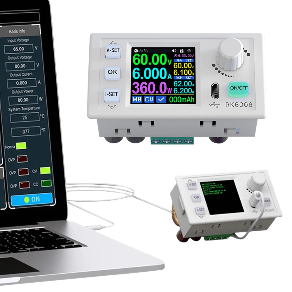 RK6006/RK6006-BT convertitore modulo Step-Down DC 60V 6A stabilizzatore di tensione da banco di comunicazione USB Display regolabile a 4 cifre