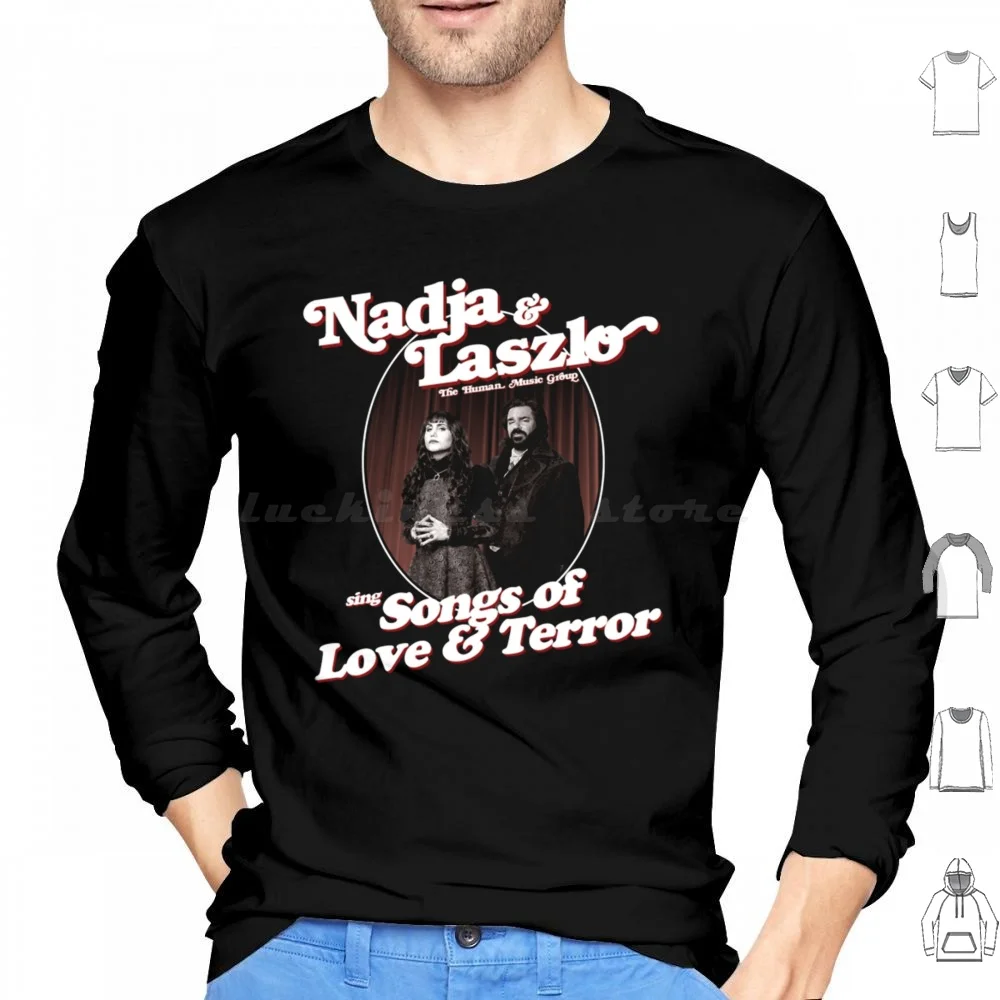 Laszlo Nadja Moletom com capuz de algodão manga comprida Laszlo Nadja Natasia Demetriou Vampiro O que fazemos nas sombras Wwdits